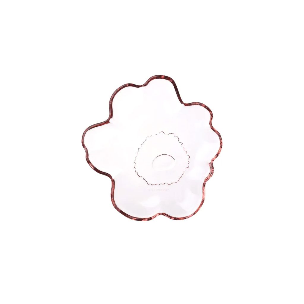 Marimekko Glass Plate Unikko Pink 13cm - Make Designed Objects